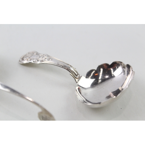 24 - 3 x .925 sterling silver spoons inc antique, caddy etc