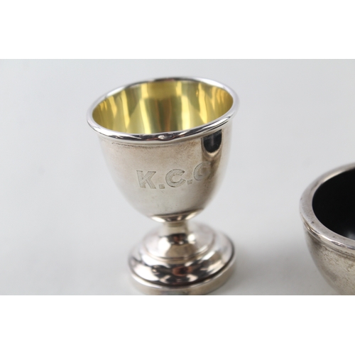 27 - .925 sterling egg cup & salt dish