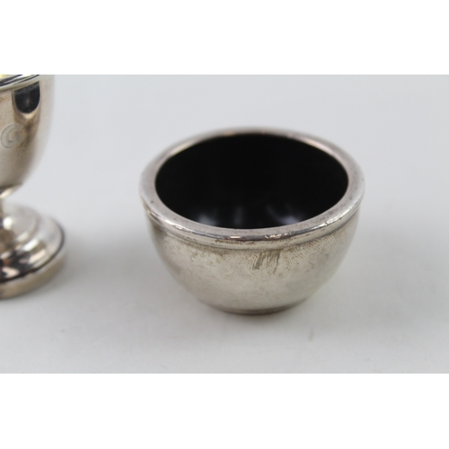 27 - .925 sterling egg cup & salt dish