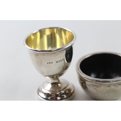 27 - .925 sterling egg cup & salt dish