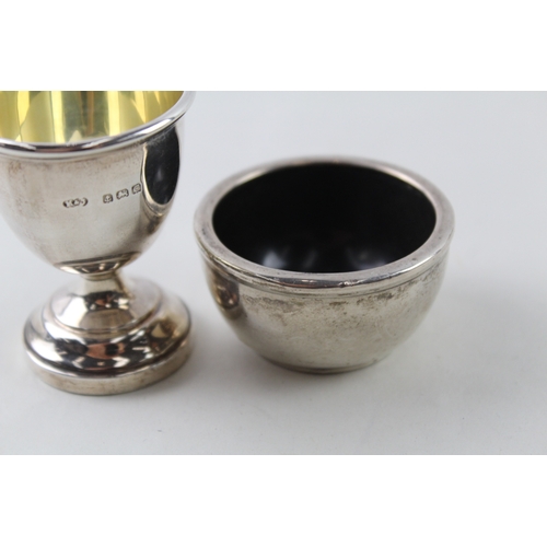 27 - .925 sterling egg cup & salt dish