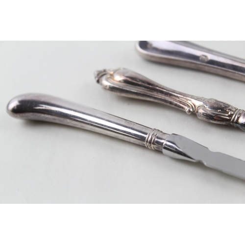 28 - 3 x .925 sterling silver handled letter openers