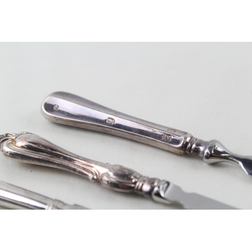 28 - 3 x .925 sterling silver handled letter openers