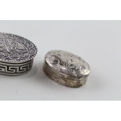 38 - 4 x .800 & .925 silver pill / trinket boxes