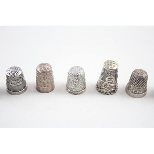 39 - 8 x .925 sterling silver thimbles inc charles horner