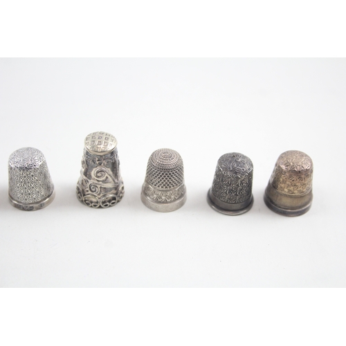 39 - 8 x .925 sterling silver thimbles inc charles horner