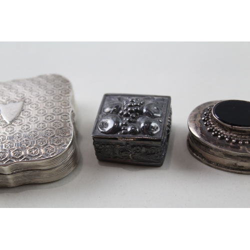 41 - 5 x .800 & .925 sterling silver pill / trinket boxes