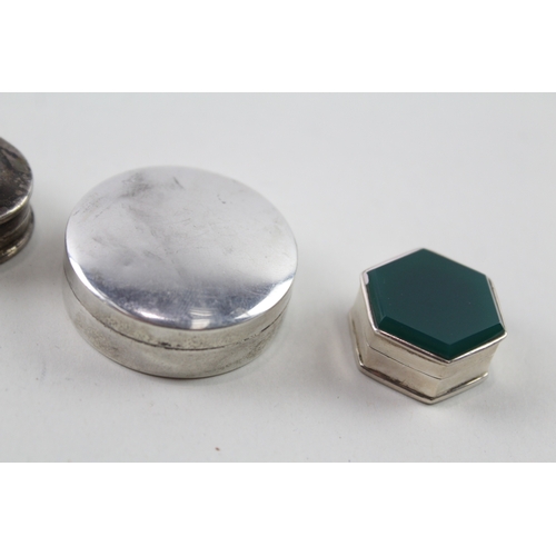 41 - 5 x .800 & .925 sterling silver pill / trinket boxes