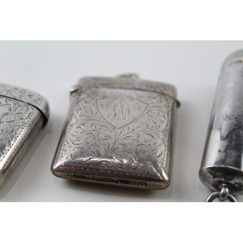 44 - 3 x .925 sterling silver tobacciana inc vestas, victorian etc