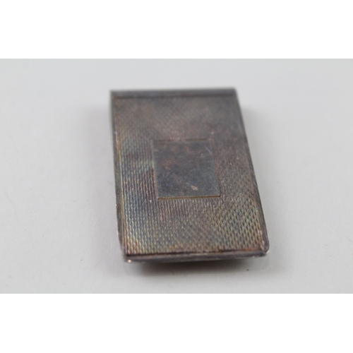 48 - vintage .925 sterling silver engine turned gents wide money clip