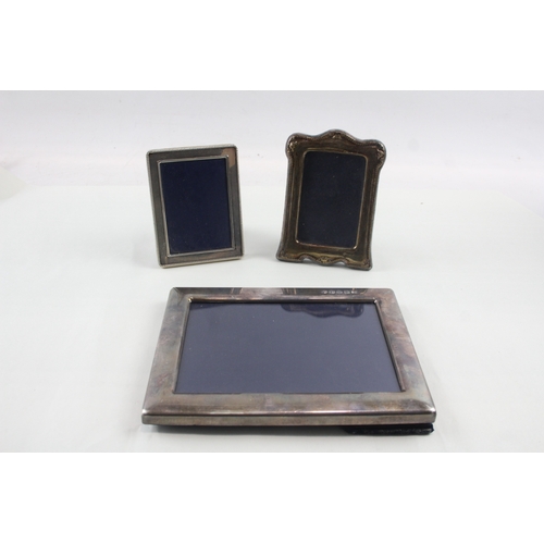 55 - 3 x .925 sterling silver photograph frames