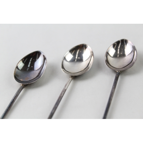 56 - 6 x .925 sterling silver teaspoons w/ agate finals