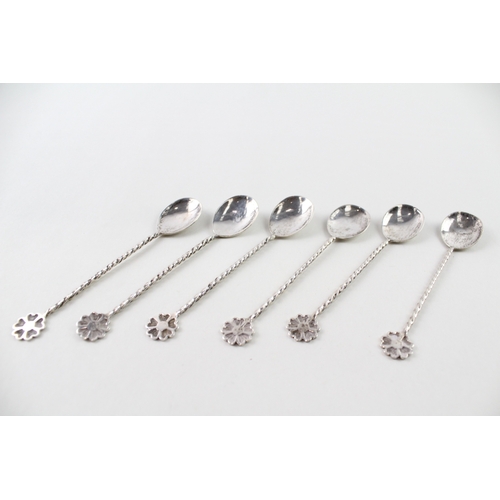 62 - 6 x .925 sterling silver floral finale teaspoons