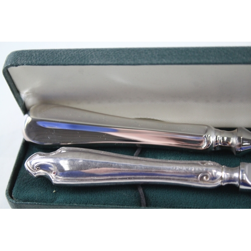 64 - 2 x .925 sterling silver handled letter openers inc boxed