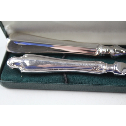 64 - 2 x .925 sterling silver handled letter openers inc boxed