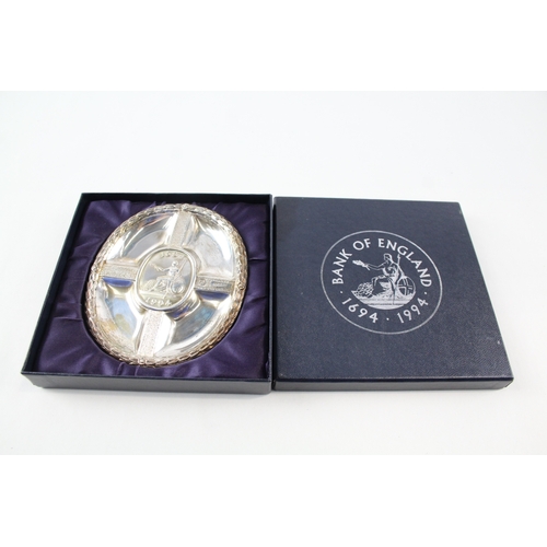 80 - .925 sterling silver bank of england commemorative dish boxed