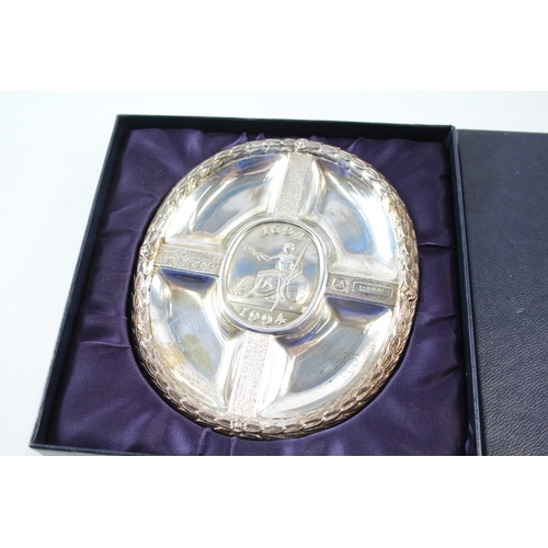 80 - .925 sterling silver bank of england commemorative dish boxed