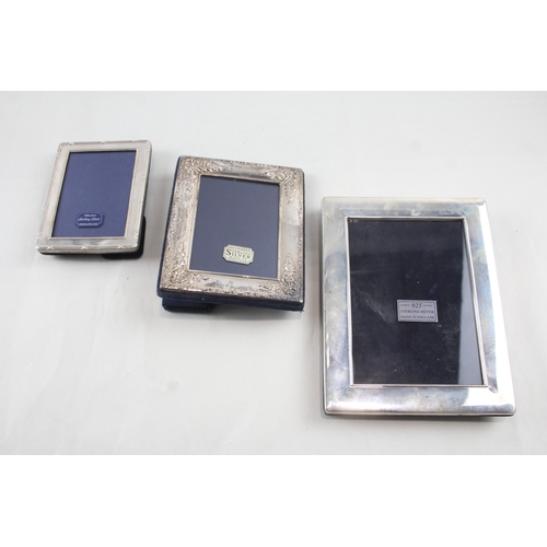 86 - 3 x .925 sterling silver photograph frames