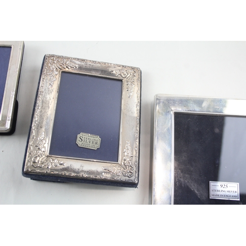 86 - 3 x .925 sterling silver photograph frames