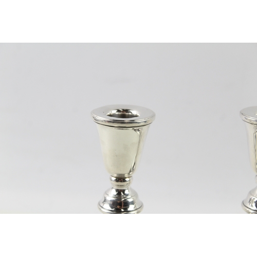 87 - 2 x vintage .925 sterling silver filled candlesticks