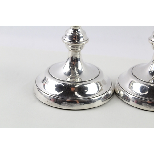 87 - 2 x vintage .925 sterling silver filled candlesticks