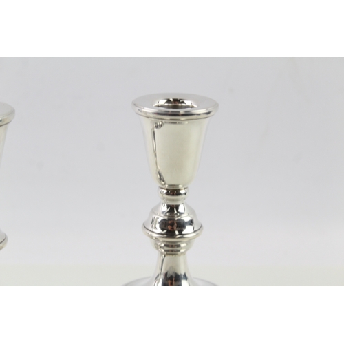 87 - 2 x vintage .925 sterling silver filled candlesticks