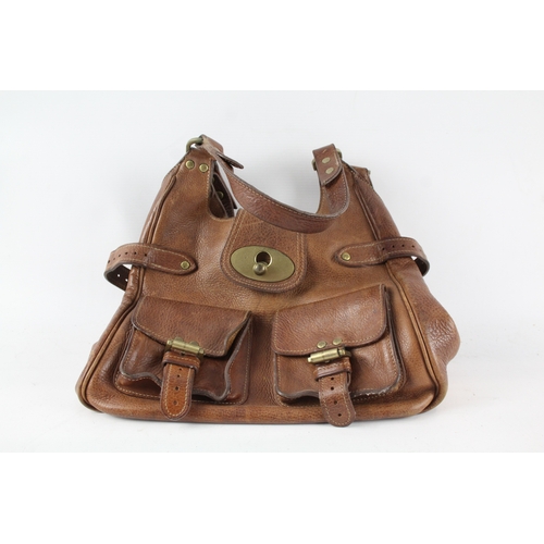 478 - Mulberry Leather Tan Shoulder Handbag w/ Brass Hardware