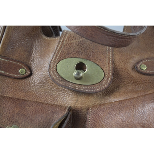 478 - Mulberry Leather Tan Shoulder Handbag w/ Brass Hardware