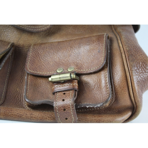 478 - Mulberry Leather Tan Shoulder Handbag w/ Brass Hardware