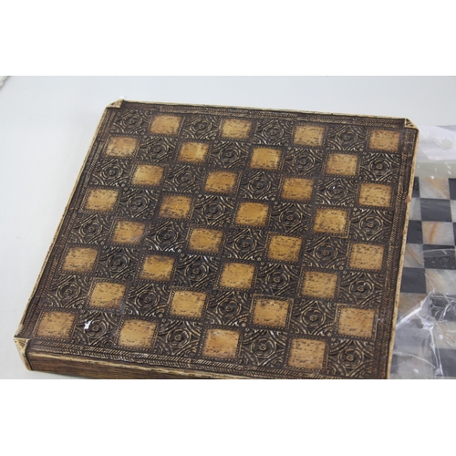 458 - Marble Chess Set & Board Repro + Extra Board