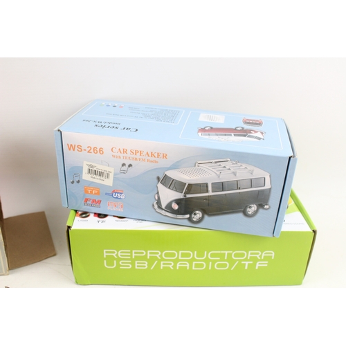 485 - Novelty Radios Vintage Rolls Royce Solid State VW Camper Mustang Radio