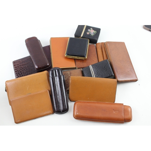 486 - Leather Cigarette & Cigar Cases Inc Vintage Davidoff Tremblay Bond Street x 16