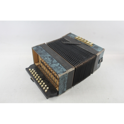 497 - Vintage Button Accordion 21 Button Musical Instrument