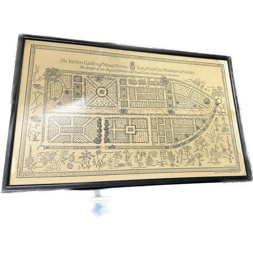 94 - Two framed prints one map of the ' Vaux Le Vicomte' and the other a map of ' The Kitchen Garden of M... 