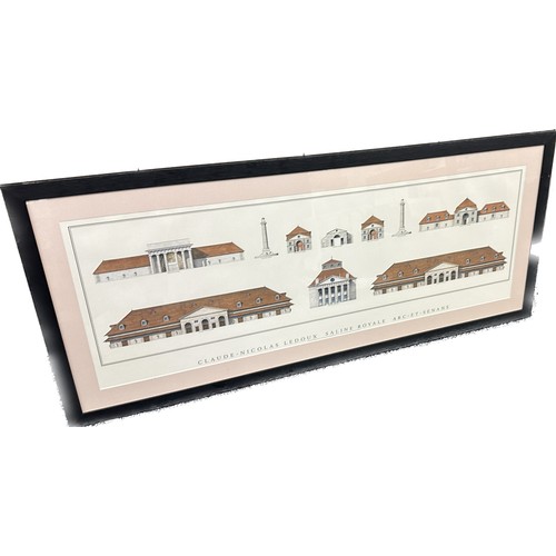 107 - Three large framed modern exterior/interior prints of ' Monticello', ' Rundetarn' etc largest measur... 