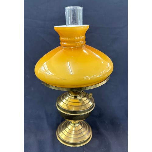 321 - Vintage oil lamp with shade and funnel