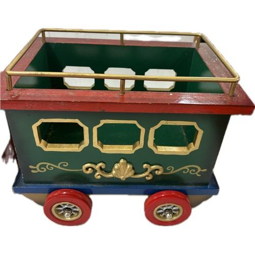 333 - Lar wooden Christmas train free standing decoration, approximate measurements: Length 39 inches, Hei... 