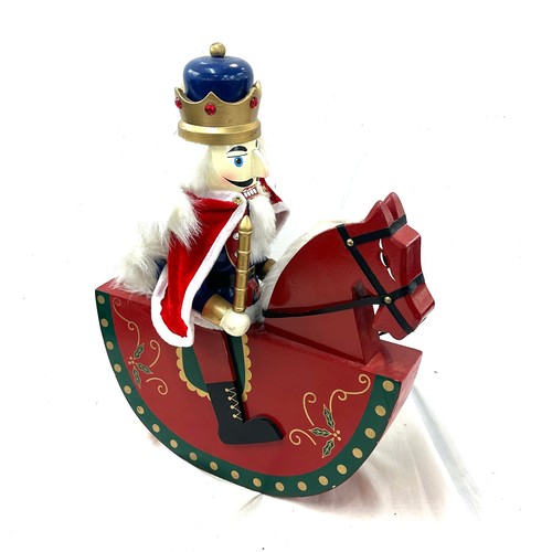 367 - Wooden Nutcracker / Rocking horse Christmas decoration, approximate measurements: Height 19 inches, ... 