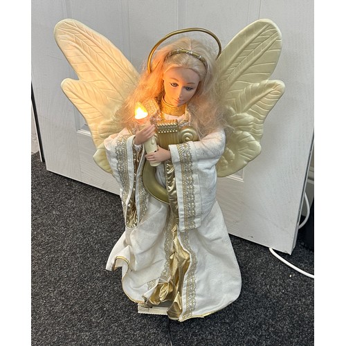 323 - Tall Angel decoration moving parts, detachable wings, working order, overall height 29 inches