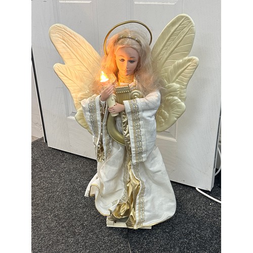 323 - Tall Angel decoration moving parts, detachable wings, working order, overall height 29 inches