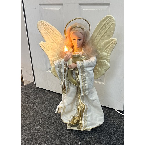 323 - Tall Angel decoration moving parts, detachable wings, working order, overall height 29 inches