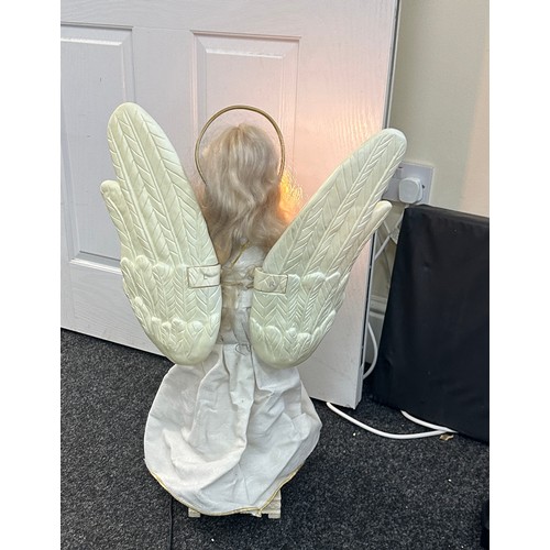 323 - Tall Angel decoration moving parts, detachable wings, working order, overall height 29 inches