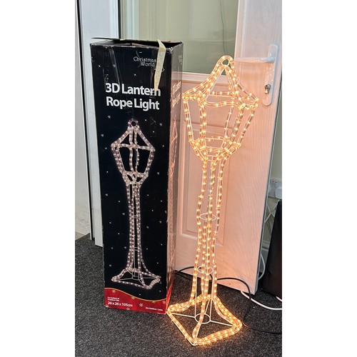 448 - 3d Lantern rope light, approximate measurements: 26 x 26x 105cm, working order