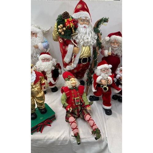 345 - Freestanding Santa, selection Santa decorations/figures, elves etc tallest piece measures approximat... 