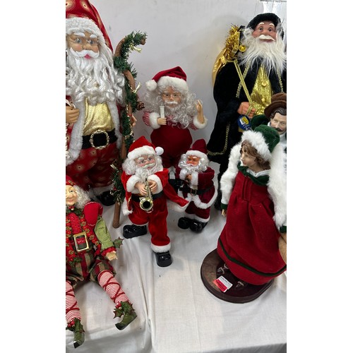 345 - Freestanding Santa, selection Santa decorations/figures, elves etc tallest piece measures approximat... 