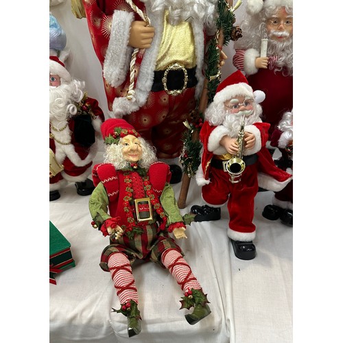 345 - Freestanding Santa, selection Santa decorations/figures, elves etc tallest piece measures approximat... 