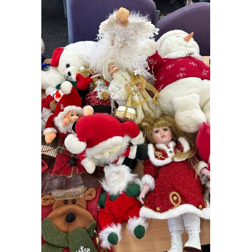 344 - Selection of Christmas teddies, stockings, angel etc