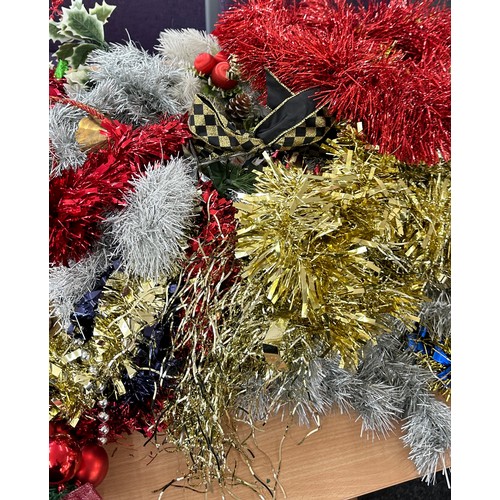 335 - Selection of vintage and later Christmas tinsel decoration