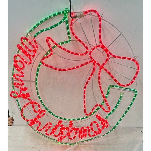 364 - Indoor / Outdoor Light up Christmas Wreath decoration, working order, approximate diameter 31 inches