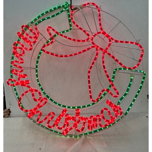 364 - Indoor / Outdoor Light up Christmas Wreath decoration, working order, approximate diameter 31 inches